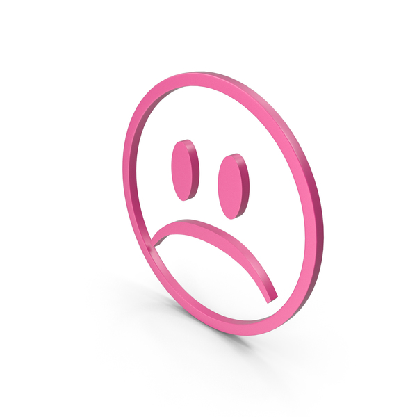 Facial Expression: Unhappy Pink Icon PNG & PSD Images