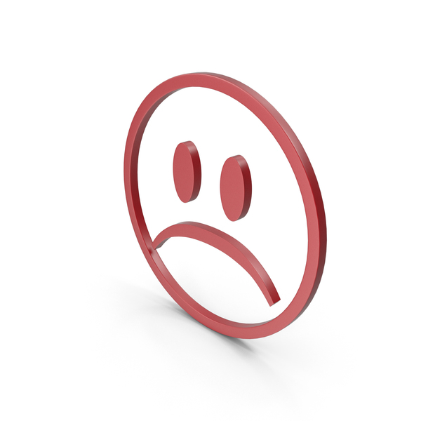 Facial Expression: Unhappy Red Icon PNG & PSD Images