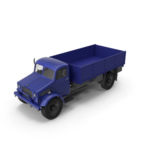 Transporter: Unloaded Blue Vintage Truck PNG & PSD Images