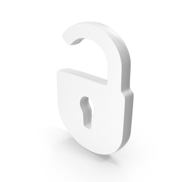 Symbols: UnLock Icon White PNG & PSD Images
