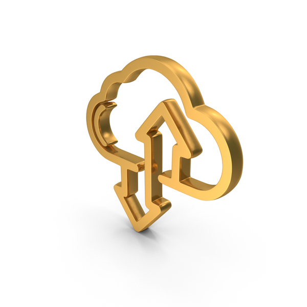 Upload And Download Cloud Arrow Symbol Gold PNG Images & PSDs for ...