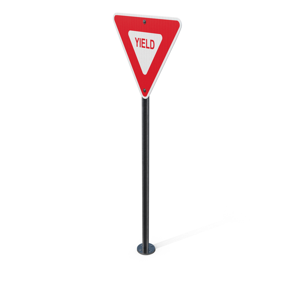 Triangle Elements: Upside Down Triangular Yield Street Sign PNG & PSD Images