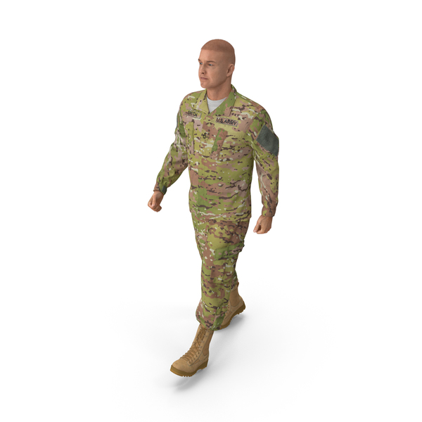 Man: US Soldier Camouflage Uniform Walking Pose Fur PNG & PSD Images Man: US Soldier Camouflage Uniform Walking Pose Fur PNG & PSD Images