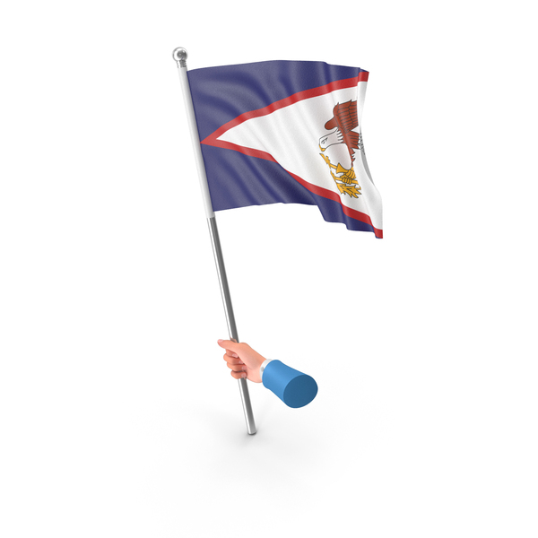 USA States American Samoa Single Hand Hold Flag PNG & PSD Images