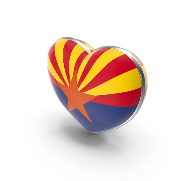 USA States Arizona Flag Heart Dual Side PNG & PSD Images
