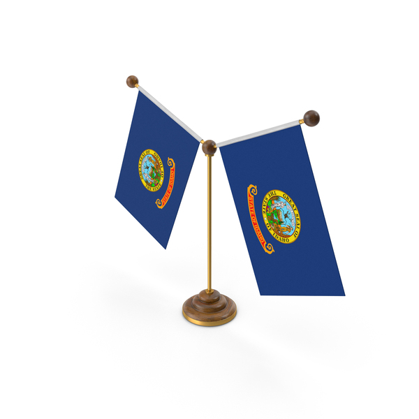 American: USA States Idaho 2 Flag Stand PNG & PSD Images