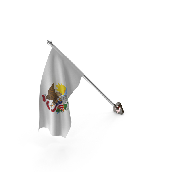 USA States Illinois Wall Flag Stand PNG & PSD Images
