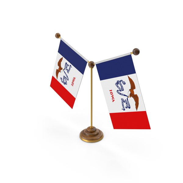USA States Iowa 2 Flag Stand PNG & PSD Images