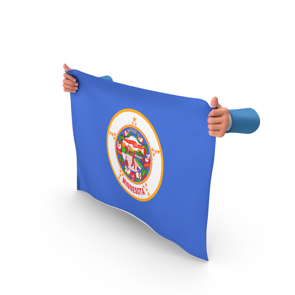 USA States Minnesota Two Hand Holding Corners Flag PNG & PSD Images