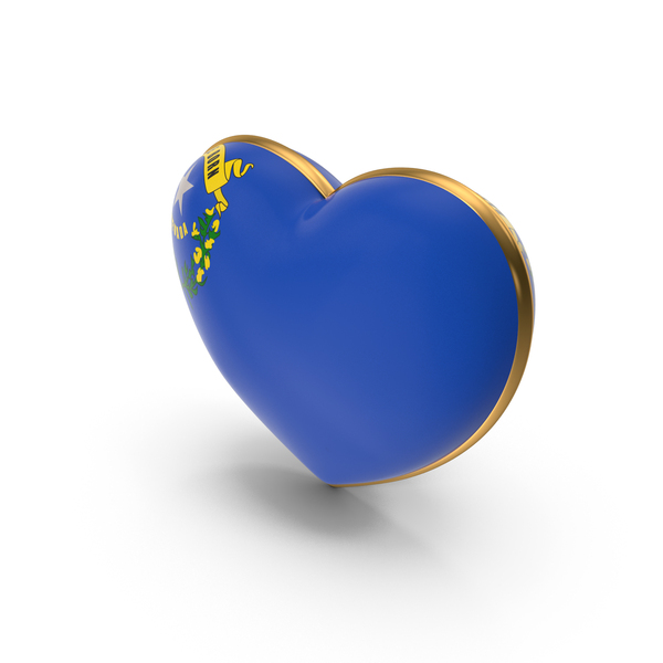 USA States Nevada Flag Heart Dual Side PNG & PSD Images