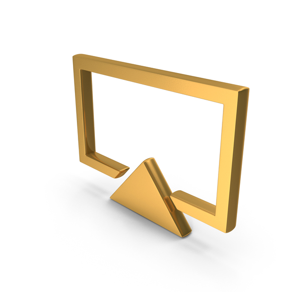 Symbols: User Interface Experience Icon Airplay Gold PNG & PSD Images