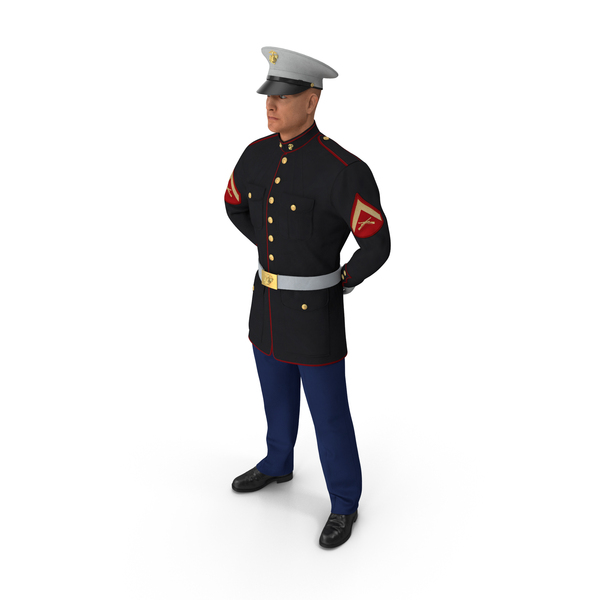 Insignia: USMC US Marine Officer Wearing Parade Uniform Standing PNG & PSD Images