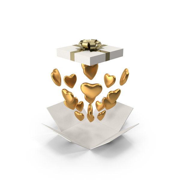 Basket: Valentine Day Gift Box Open with Gold Hearts PNG & PSD Images Basket: Valentine Day Gift Box Open with Gold Hearts PNG & PSD Images