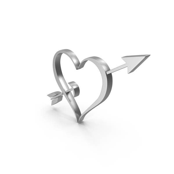 Shape: Valentine Love Heart Silver PNG & PSD Images
