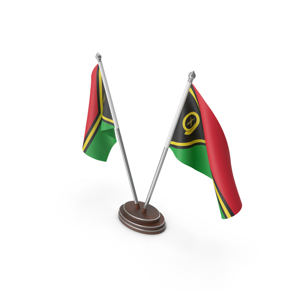 Flag: Vanuatu Cloth Two Flags Stand PNG & PSD Images
