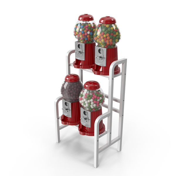 Machine: Vending Rack With Gumball Machines PNG & PSD Images