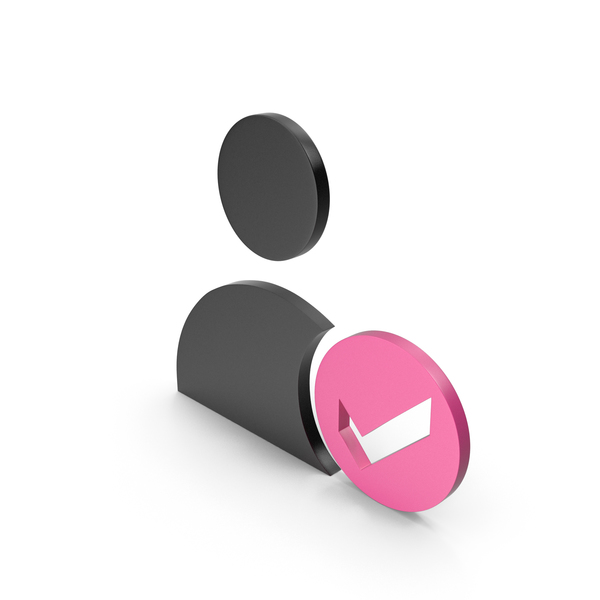 Symbols: Verified User Black and Pink Icon PNG & PSD Images