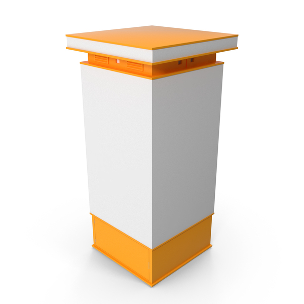Street Advertising: Vertical Blank Billboard With White LED Display & Orange Frame PNG & PSD Images Street Advertising: Vertical Blank Billboard With White LED Display & Orange Frame PNG & PSD Images