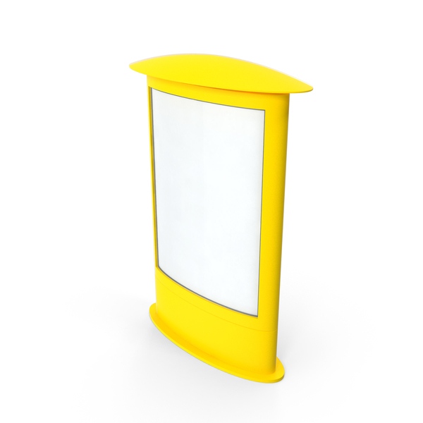 Street Advertising: Vertical Blank Ellipse Yellow Billboard PNG & PSD Images
