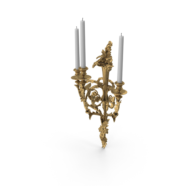 Victorian Baroque Candle Wall Sconce PNG & PSD Images