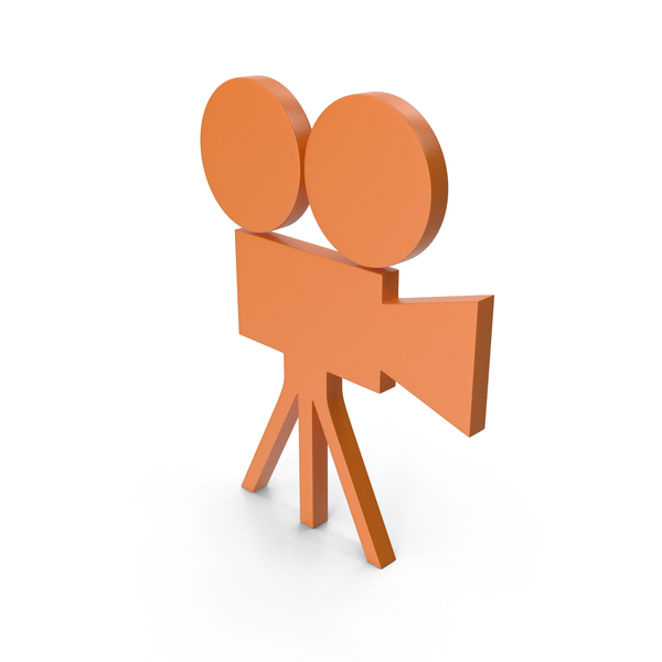 Computer Icon: Video Camera Orange Symbol PNG & PSD Images