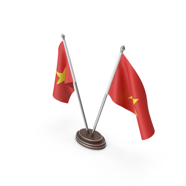 Flag: Vietnam Cloth Two Flags Stand PNG & PSD Images