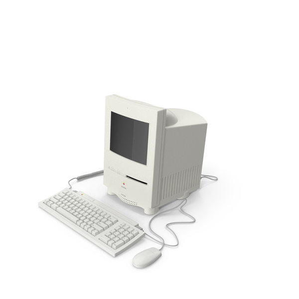 Computer: Vintage Apple Macintosh Color Classic with Keyboard and Mouse PNG & PSD Images