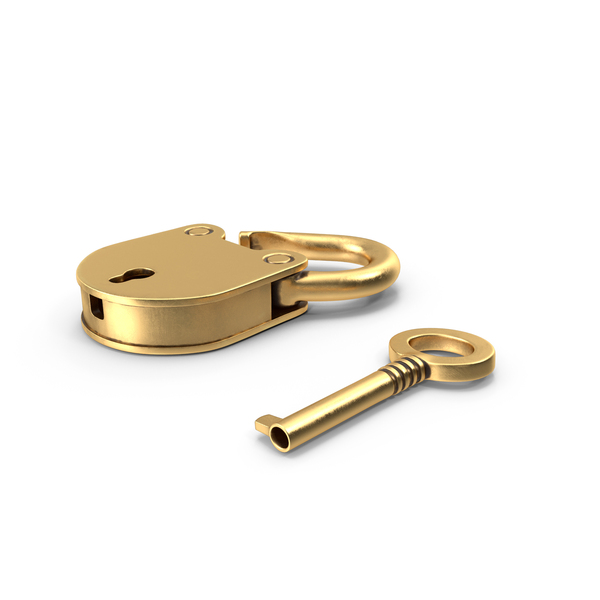 Vintage Brass Padlock with Skeleton Key PNG & PSD Images Vintage Brass Padlock with Skeleton Key PNG & PSD Images