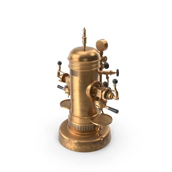 Maker: Vintage Bronze Espresso Machine PNG & PSD Images Maker: Vintage Bronze Espresso Machine PNG & PSD Images