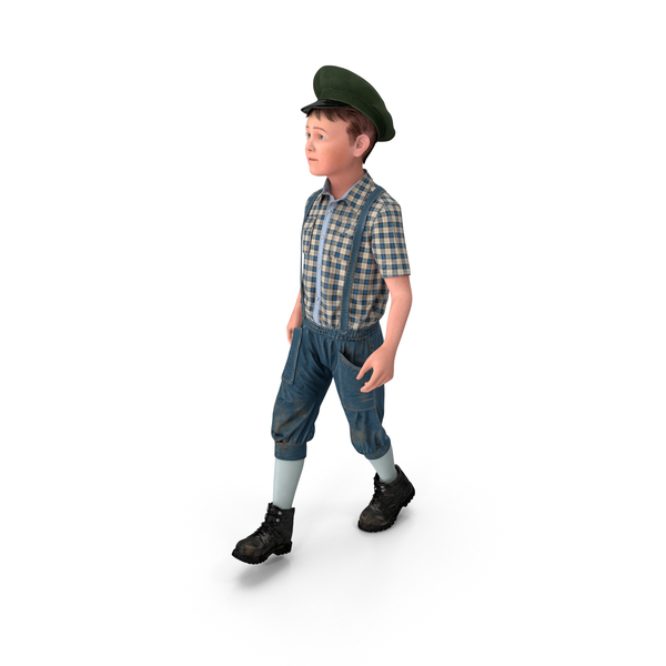 Vintage Child Boy Walking Pose PNG & PSD Images