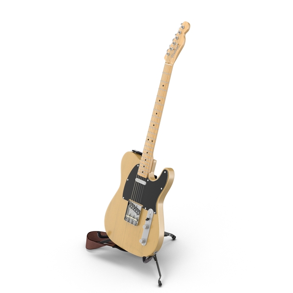 Vintage Electric Guitar On A Stand PNG & PSD Images