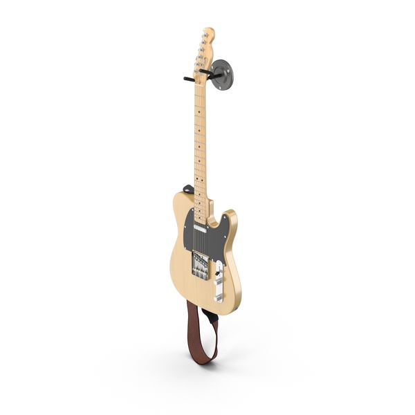 Vintage Electric Guitar On A Wall Mount PNG & PSD Images