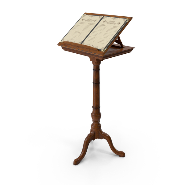 Vintage Hostess Podium With Menu PNG & PSD Images