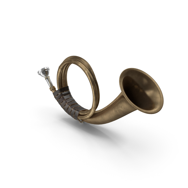 Instrument: Vintage Hunting Horn PNG & PSD Images