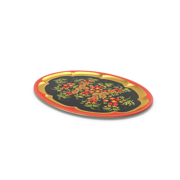 Vintage Khokhloma Tray PNG & PSD Images Vintage Khokhloma Tray PNG & PSD Images