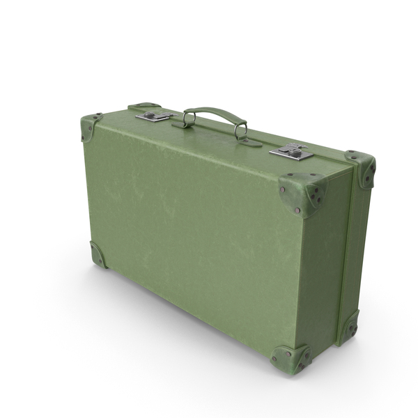 Vintage Leather Suitcase Large Green PNG & PSD Images