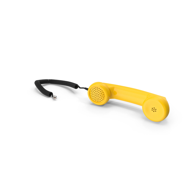 Toy: Vintage Phone Handset Yellow PNG & PSD Images