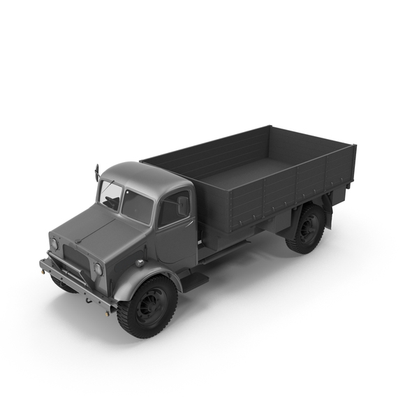 Transporter: Vintage Truck UnLoaded Silver PNG & PSD Images