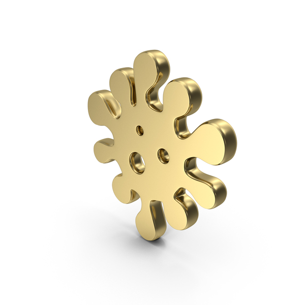 Logo: Virus Icon Shape Gold PNG & PSD Images