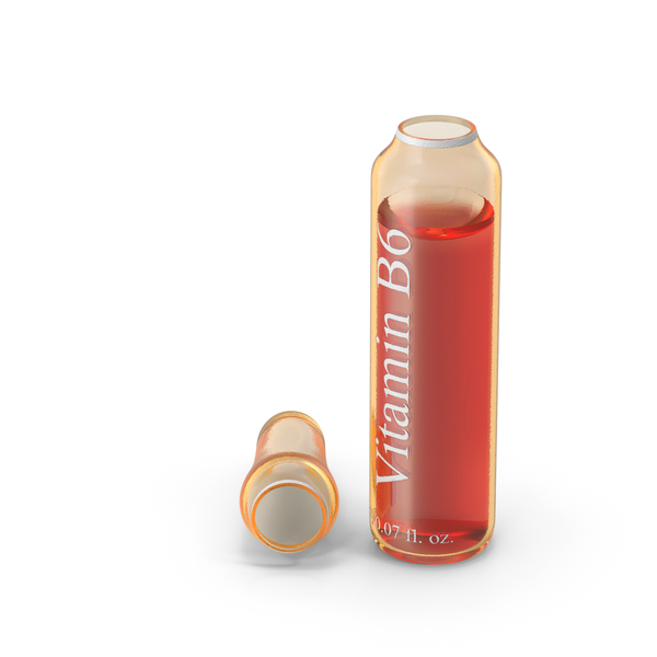 Vial: Vitamin B6 2ml Amber Ampoule Opened PNG & PSD Images
