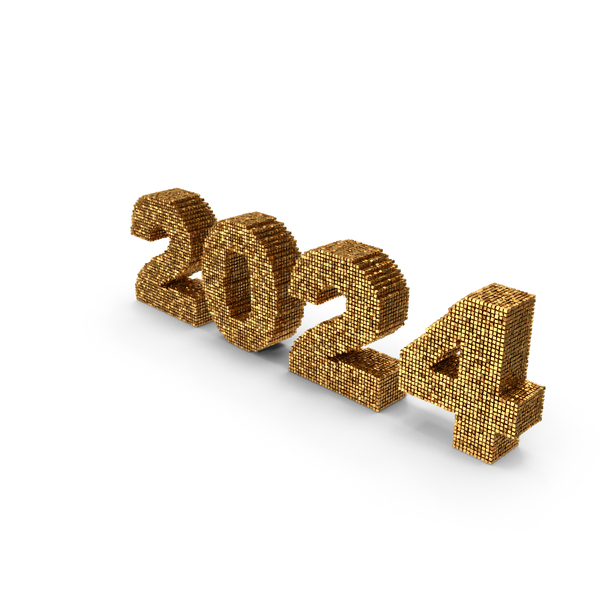 New Year's Letters: Voxels 2024 PNG & PSD Images New Year's Letters: Voxels 2024 PNG & PSD Images