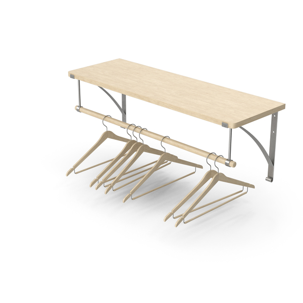 Wall Hanger With Shelf And Hangers PNG & PSD Images