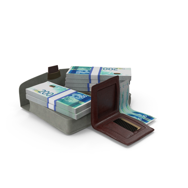 Currency: Wallet Bag Open Bill Israel 200 Shekels Money PNG & PSD Images