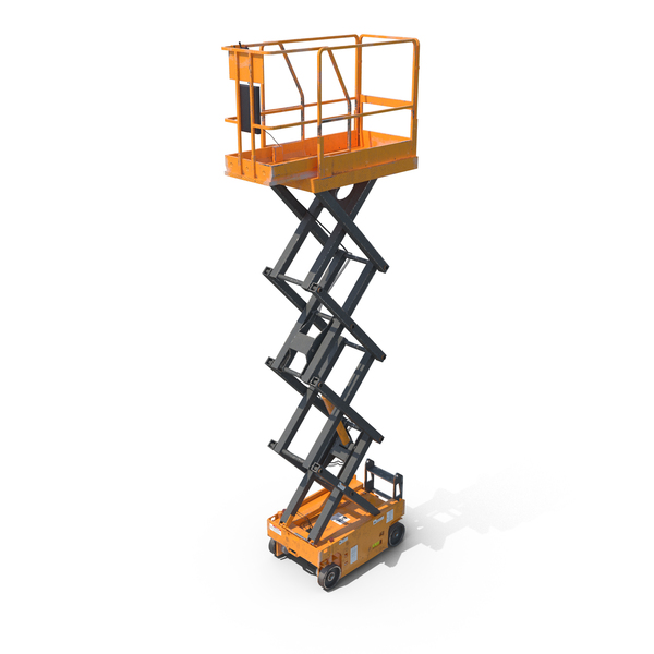 Warehouse Electric Scissor Platform Lift -Used PNG & PSD Images Warehouse Electric Scissor Platform Lift -Used PNG & PSD Images