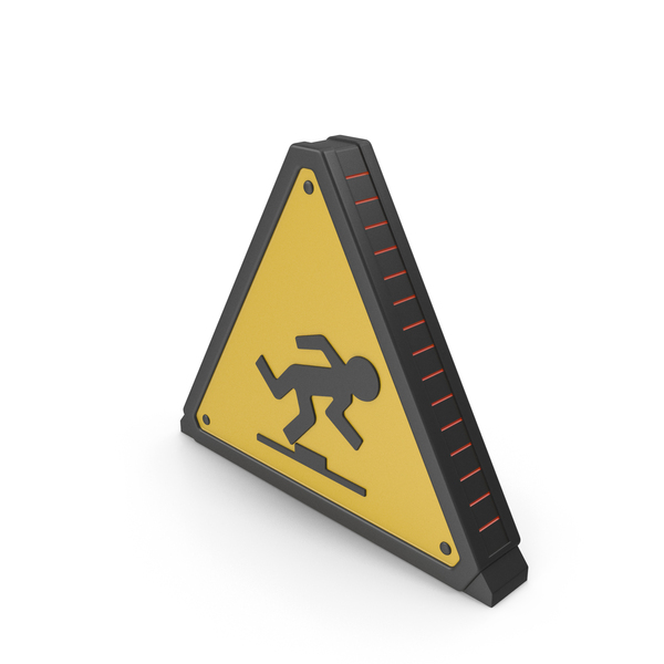 Caution: Watch Your Step Warning Sign New PNG & PSD Images