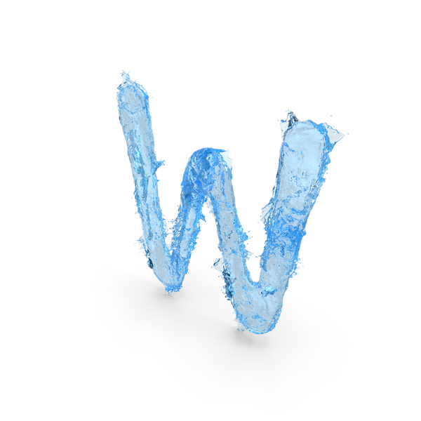 Roman Alphabet: Water Splash Capital Letter W PNG & PSD Images