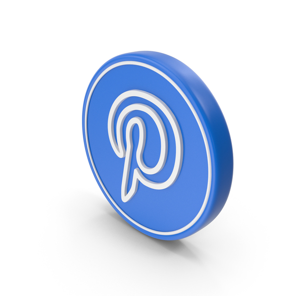 Symbols: Web Social Media Pinterest Blue Coin PNG & PSD Images