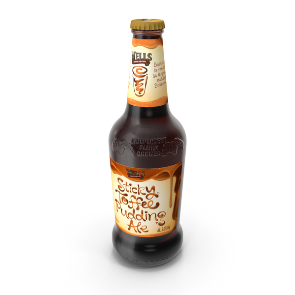 Wells Sticky Toffee Pudding Ale 500ml Beer Bottle PNG & PSD Images