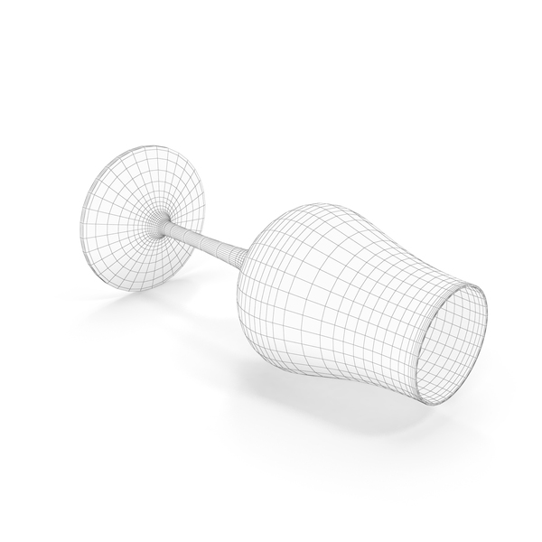 Glassware: Whisky Tasting Glass Tipped Over Wireframe PNG & PSD Images