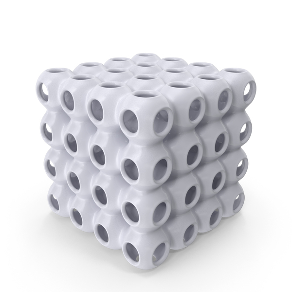 Symbols: White 3D Printed Circular Cube Grid PNG & PSD Images